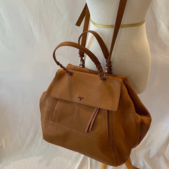 Tory Burch Handbags - Tory Burch Pandora Large Leather Bag NEW Brown
